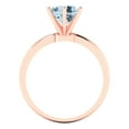 thumbnail image 4 of Solitaire Engagement Ring for Women - 1.5ct Natural Sky Blue Topaz in 14K Rose Gold Promise Ring, 4 of 5