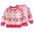 thumbnail image 6 of Godderr Kids Baby Girls Pullover Sweater Knit Sweater Sweatshirt 1-6Y Winter Clothes Warm Leisure Top Spring Autumn Sweater Sweatsuit, 6 of 7