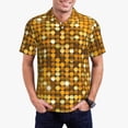 thumbnail image 1 of Fotbe Bright Shiny Golden Pattern Men’s Golf Polo Shirt – Breathable Performance Golf Shirt with Button-Down Collar-X-Large, 1 of 6