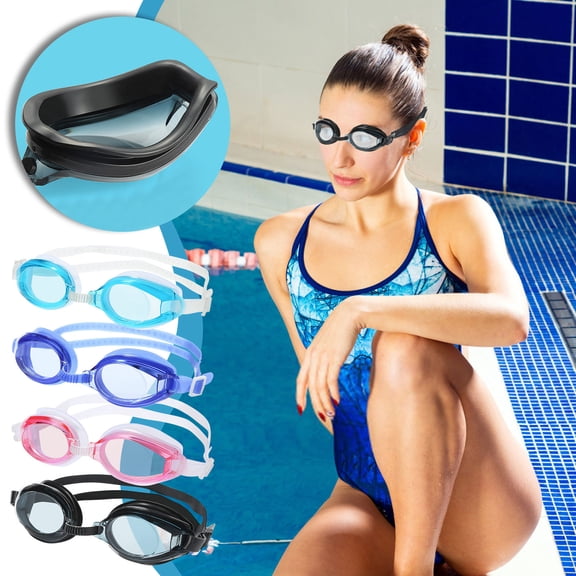 Anti-fog Swimming Goggles for Adults Large Frame Prescription Lenses Hd Optical Clarity for Competitive Training and Lap Swimming, UKHBMC | Black