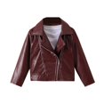 thumbnail image 2 of Avtoify Boys Jacket Casual, Toddler Boys Fall Clothes, Kids' Solid Color Leather Winter Long-Sleeve Boys' Jacket, 2 of 9