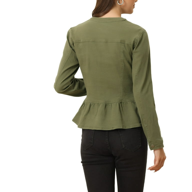 Cropped army shop denim jacket