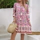 thumbnail image 1 of WILLBEST Vestido De Lino Para Mujer, Primavera/Verano, Bohemio, Para Vacaciones, Estampado, Cuello En V, Para Niños, 1 of 4