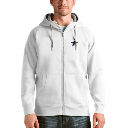 Men's Antigua White Dallas Cowboys Victory Full-Zip Hoodie