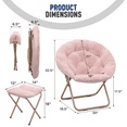 thumbnail image 2 of Bezt Fuzzy Foldable Faux Fur Saucer Chair with Metal Frame, Cozy Oversized Padded Moon Chair, Pink, 2 of 4