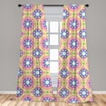 thumbnail image 5 of Ethnic Window Curtains, Abstract Ombre Vivid Rainbow Colored Mandala Tie Dye Effect Flower Hippie Print, Lightweight Decorative Panels Set of 2 with Rod Pocket, 56" x 95", Yellow, by Ambesonne, 5 of 5
