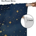 thumbnail image 6 of Stars Clouds Curtains, Watercolor Gold Shining Constellations Night Sky Pattern for Room Window Decor, Rod Pocket Print Blackout Drapes for Living Room Bedroom Kitchen 2 Panel Set 21"W X 54"L, 6 of 6