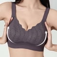 thumbnail image 6 of DDAPJ pyju Womens Seamless T-Shirt Bras Wireless Comfy Everyday Bra Scalloped V-Neck Lace Bralette Full Coverage Push Up Bras Purple M, 6 of 7