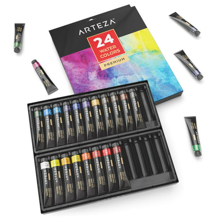 Arteza Watercolor Premium Artist Paints Set - 24 Colors (24 x 12 ml / 0.74 US fl (Best Watercolor Paints For Artists)