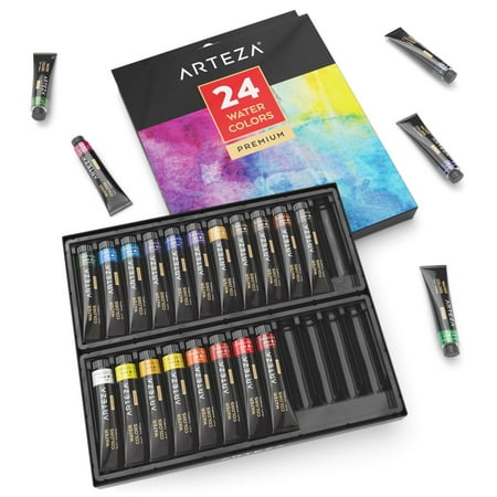 Jumbo Watercolor Set - Arteza Watercolor Premium Artist Paints Set - 24 Colors (24 x 12 ml / 0.74 US fl oz)