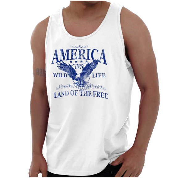 USA Land of the Free Patriotic Eagle Tank Top T Shirts Men Women Brisco Brands M