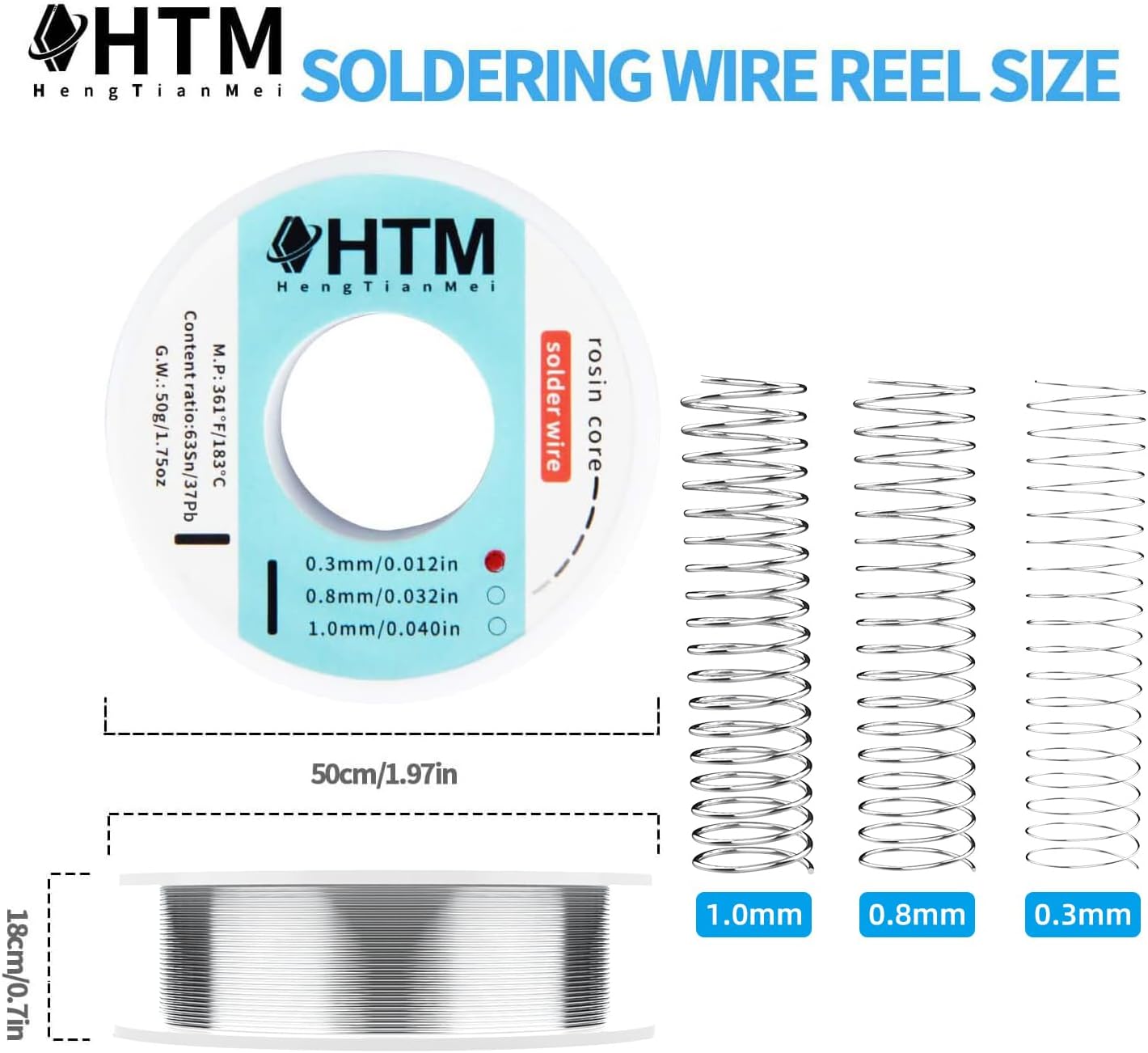 63/37 Rosin Core Tin Lead Solder Wire For Electrical Soldering(0.3mm/50g)