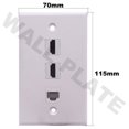 thumbnail image 2 of HUGFEGWE Plaque Murale 3 Ports, 2 Ports HDMI 4k + 1 Port CAT6 RJ45 Prise, Plaque Murale Module Clé HDMI & RJ45 Femelle à Femelle CJ25311-4521, 2 of 6