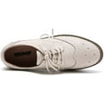 thumbnail image 6 of Women's Platform Lace-Up Wingtips Square Toe Oxfords Shoe, 6 of 7