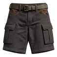 thumbnail image 2 of Sweat Shorts Men Outdoor Lightweight Breathable Hiking Fishing Cargo Shorts Textured Summer Casual Athletic Bottom with Pockets, 2 of 5