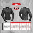 thumbnail image 3 of First Mfg Co - Biker - Women's Motorcycle Biker Riding Black Leather Jacket - 4X Large - Action Back Armor Pockets Gussets Side Relief Zippers Vented, 3 of 4