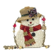 MARY FRANCES Chillin' Snowman Snow winter Christmas Xmas Handbag Purse White NEW