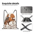 thumbnail image 6 of Ratiio Cowboy Riding Horse Print Drawstring Backpack Bag Sport Gym Sackpack Heavy Duty String Backpack for Men Women, 6 of 7