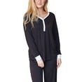 thumbnail image 2 of Doublju Women's Long Sleeve Henley Pajama Sleepwear 2 Pcs Set, 2 of 4