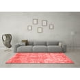 thumbnail image 3 of Ahgly Company Machine Washable Indoor Square Abstract Red Modern Area Rugs, 5' Square, 3 of 4