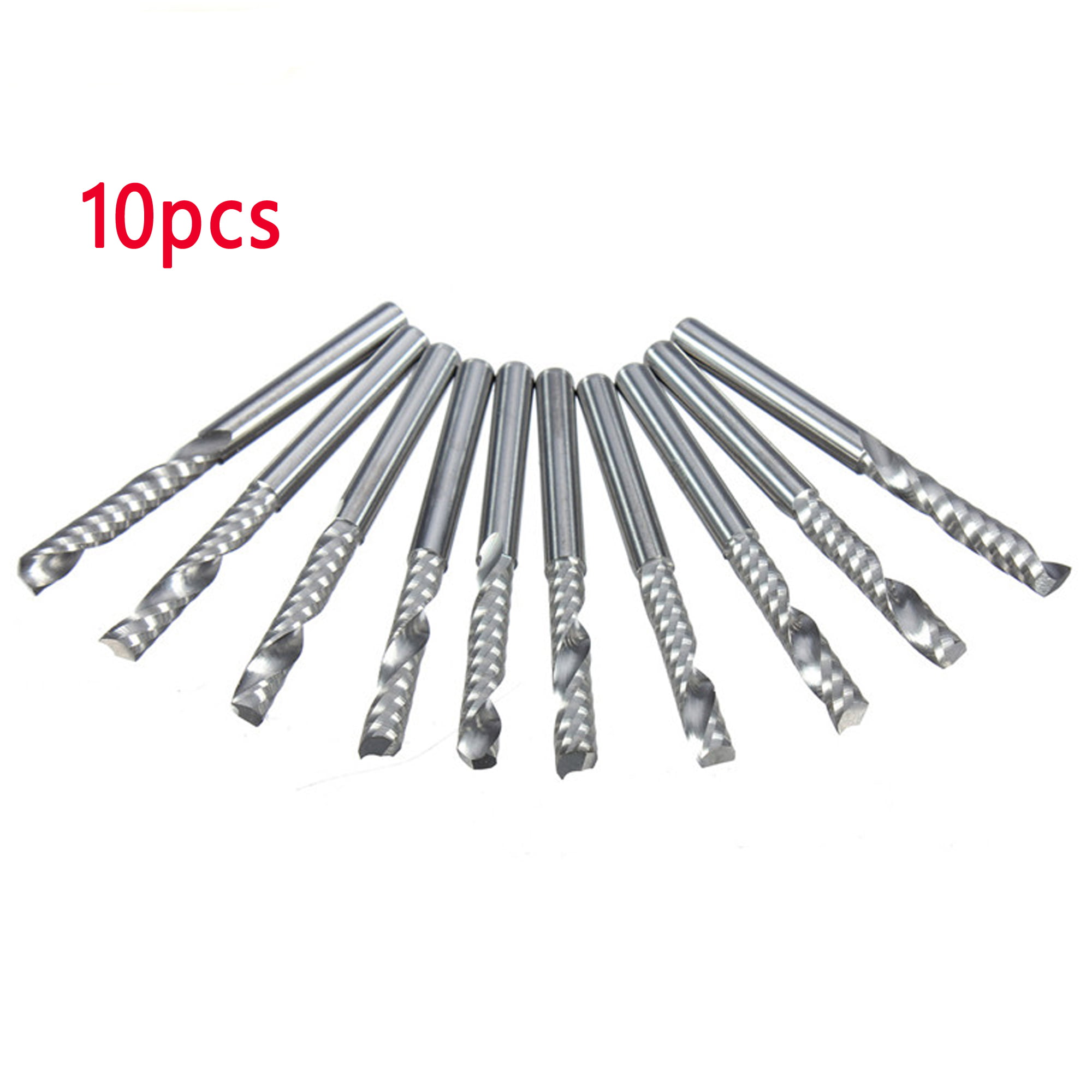 10x 1/8" Carbide Double Flute Spiral ball Nose End Mill CNC Router Bits 17mm New 