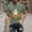 Army Green#01, variant on Handshe Men's Halloween Printed Round Neck Short Sleeve T-Shirt - Casual Fashion Blouse