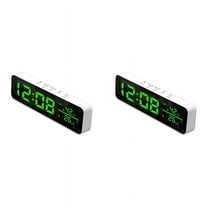 2X Tuya Wifi Temperature and Humidity Alarm Clock Multi-Function LED Digital Clock for Living Room, Farmhouse, Office