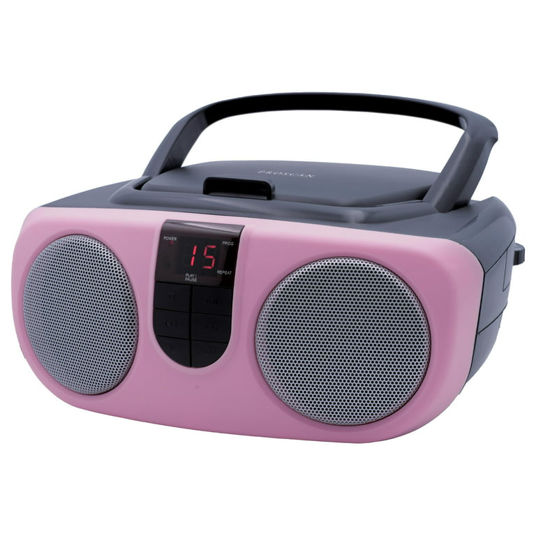 Proscan Portable CD Radio Boombox, Pink, PRCD243M