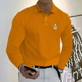 thumbnail image 5 of Men's  AIGCDTG Pattern Design Long Sleeve Casual Solid Golf Polo Shirt 11 Colors, 5 of 11