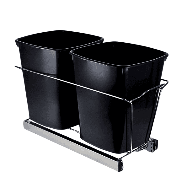 Basurero Extraíble Debajo del Gabinete YMA Home Con soporte deslizante Ajustable 15 Lts c/u