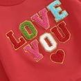 thumbnail image 6 of Bagilaanoe 2Pcs Toddler Baby Boy Valentine's Day Clothes Letter Embroidered Long Sleeve Sweatshirt Tops + Sweatpants 3M 6M 12M 18M 24M 3T Kids Pants Set, 6 of 8