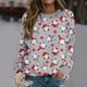 thumbnail image 1 of Suéter de cuello redondo con estampado de elementos de estilo navideño para mujer, jersey nuevo de otoño 2023, top versátil y cómodo, 1 of 4