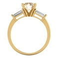 thumbnail image 4 of Clara Pucci 14K Yellow Gold 2ct Morganite Three-Stone Ring for Women, 4 of 8