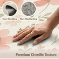 thumbnail image 6 of ODIKA 3'x5' Green Soft Peach Floral Elegance Washable Throw Rug Delicate Blooms with Insect Accents for Entryway, Kitchen, Mudroom, Stain Resistant, Low Profile, Non-Slip, 6 of 7