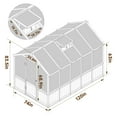thumbnail image 5 of VEIKOUS 6' x 10' Outdoor Cedar Wood Greenhouse, Walk-in Greenhouse with Adjustable Roof Vent and Lockable Door, 5 of 8