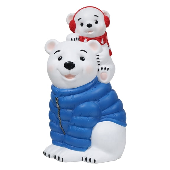 Lighted Blow Mold Polar Bear with Cub Indoor/Outdoor Christmas Decoration, Multicolor, 24", by Holiday Time