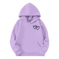 thumbnail image 4 of Vividxx Hoodies For Girls Cute Long Sleeve Hooded Sweatshirt Double Heart Print Front Pocket Soft Pullover For Casual Wear Fashion Clothing 2-3 Years, 4 of 4