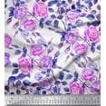 thumbnail image 1 of Soimoi Viscose Chiffon Fabric Leaves & Rose Flower Print Sewing Fabric Yard 42 Inch Wide, 1 of 1