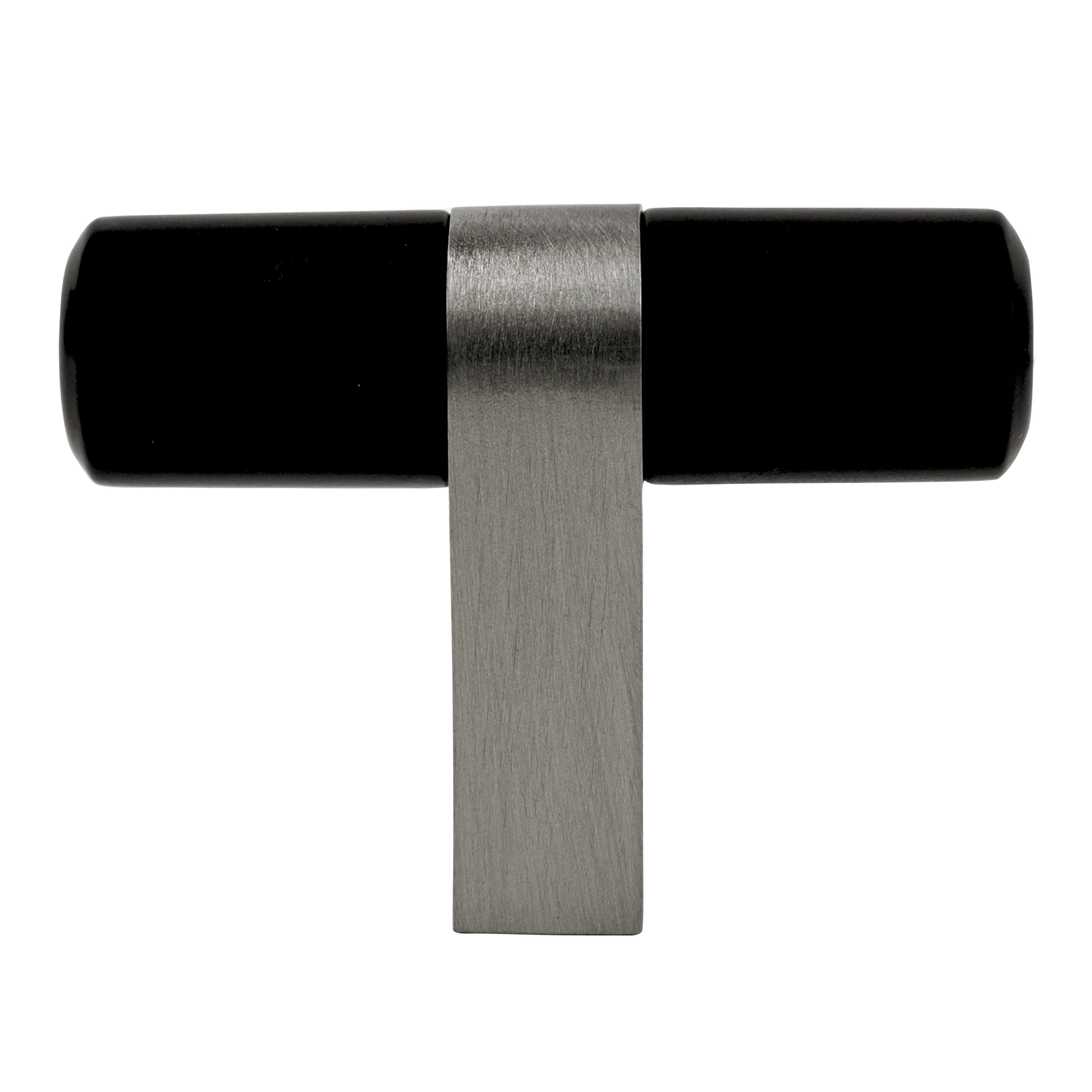 Better Homes & Gardens 2 Pack Matte Black & Satin Nickel Cabinet T-Knobs (4oz)