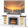 thumbnail image 4 of VINGLI 70'' Fireplace TV Stand for up to 80 inch TVs, Electric Fireplace with Mantel, Modern Entertainment Center with LED Light, TV Console Table with Adjustable Shelves, Living Room ＆ Bedroom, 4 of 8