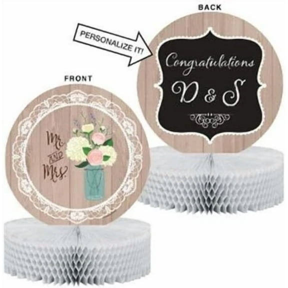 Rustic Wedding Bridal Shower Anniversary Party Decoration Centerpiece W/Chalk