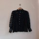 thumbnail image 5 of Camisa de manga larga para mujer, blusa francesa de encaje, camisa con cuello levantado y recorte floral, 5 of 5