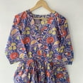 thumbnail image 2 of block print dress, cotton dress, indian cotton dress, blousen dress, flapper dress, kimono robe, indian dresses,women dress, maternity dress, 2 of 4