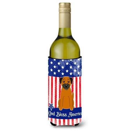 

Carolines Treasures BB3034LITERK Patriotic USA Border Terrier Wine Bottle Beverge Insulator Hugger Wine Bottle