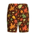 thumbnail image 4 of Rocae Autumn Leaves for Men's Soft Sleep Pajama Shorts, Waistband and Pockets, 4 of 9