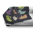 thumbnail image 3 of Bunny Soft Flannel Fleece Throw Blanket, Pastel Colored Rabbit in Different Positions on a Dark Background, Cozy Plush for Indoor and Outdoor Use, 50" x 60", Multicolor, by Ambesonne, 3 of 6