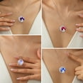 thumbnail image 2 of Juwaliy Moon Heart Mother Daughter Necklace 925 Sterling Silver Purple Alexandrite June Birthstone Pendant Jewelry Women Mom Christmas Mother's Day Gift, 2 of 7