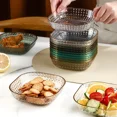 thumbnail image 2 of 4Pcs Transparent Square Fruit Plates Living Room Nut Snack Fruit Tray Party Table Candy Food Storage Tray Fruit Plate Bone Disc 4Pcs Turquoise, 2 of 6