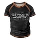 thumbnail image 1 of Men's Raglan T-shirt Retro Short Sleeve Round Neck Letter Printing Tops M, 1 of 3