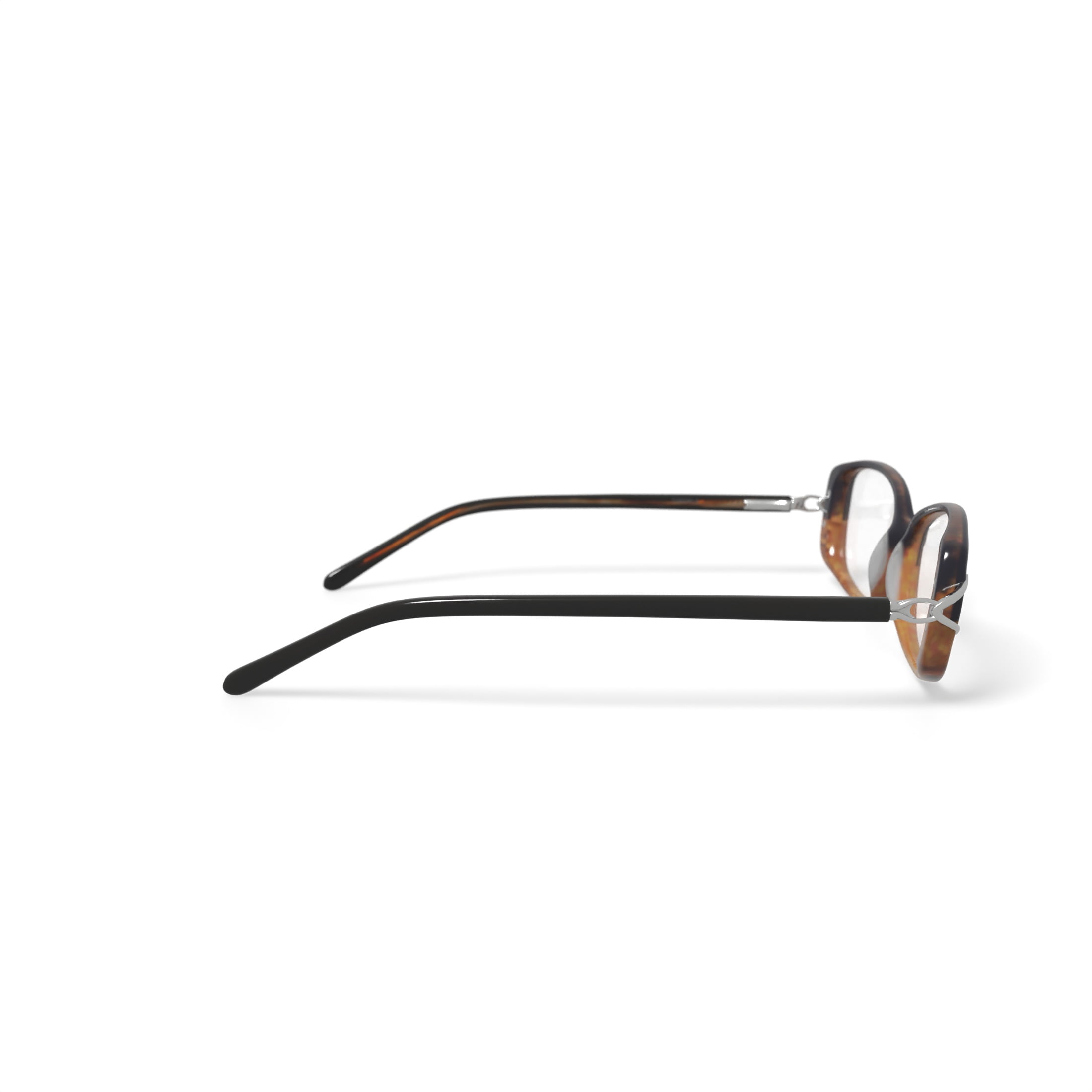 Contour Women's FM14079 Rectangular Prescription Eyeglasses with Case, Purple/Brown